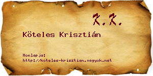 Köteles Krisztián névjegykártya